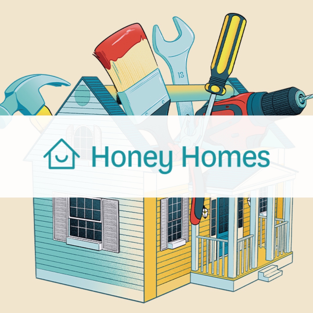Home upkeep visual with Honey Homes logo overlaid, following their .25m raise