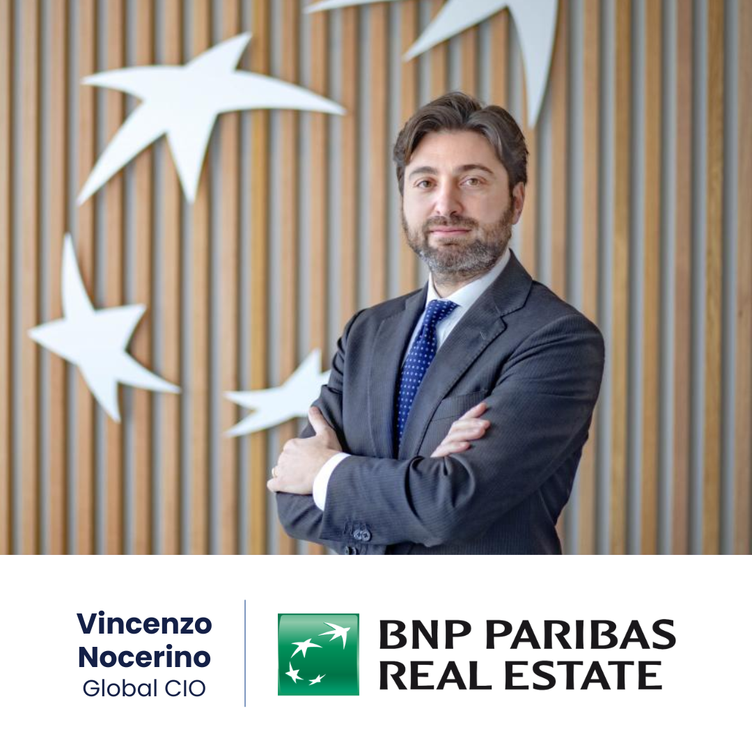 Vincenzo Nocerino, the new Global CIO at BNP Paribas REIM, with their logo overlaid