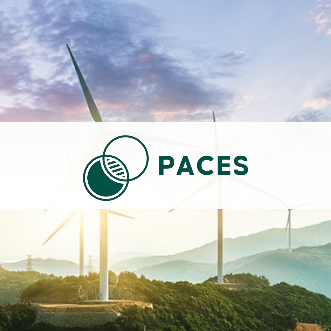 Clean energy development with the Paces logo overlaid, following their $11M raise