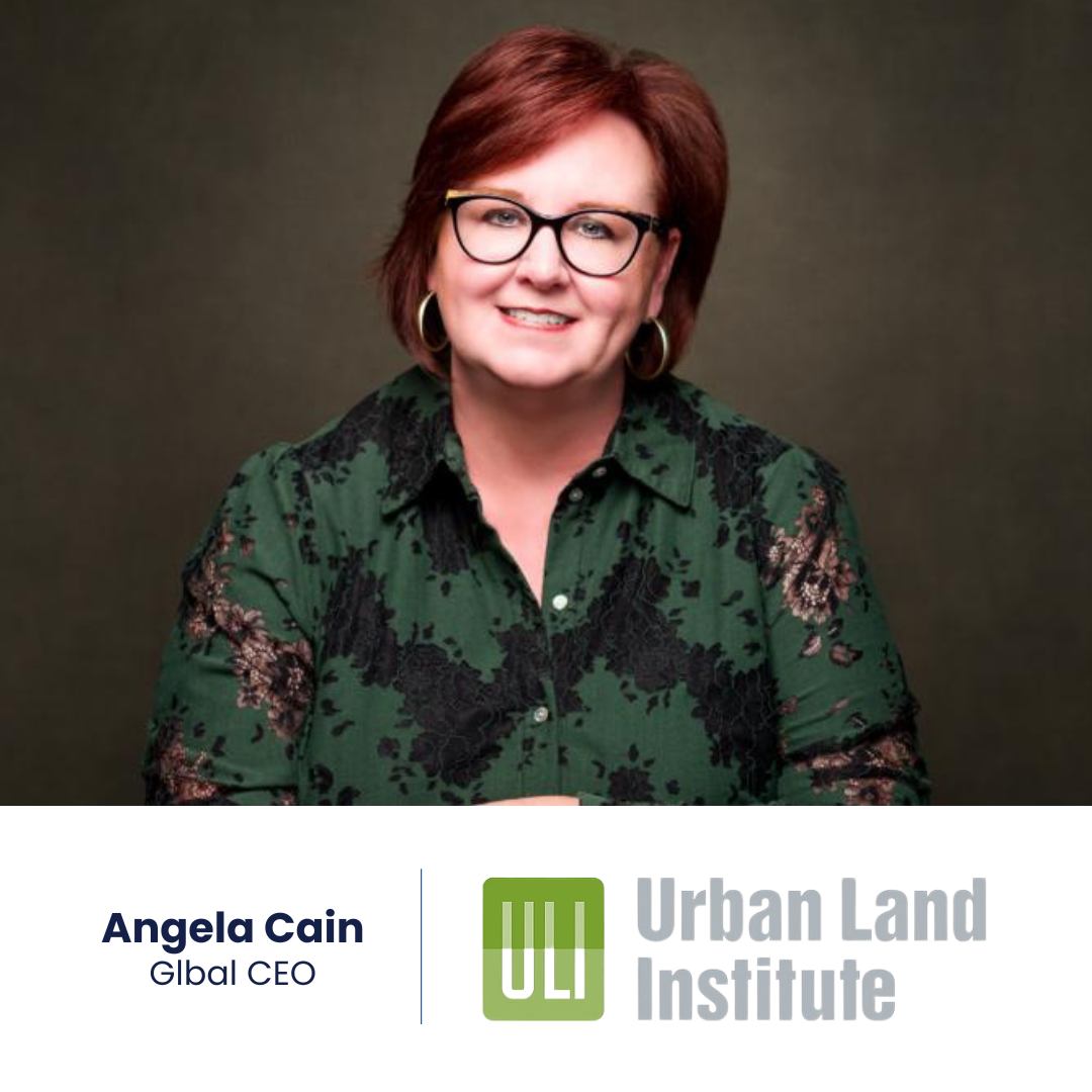 Angela Cain, the new Urban Land Institute Global CEO, with the ULI logo overlaid