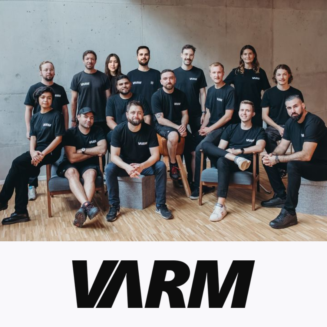 The VARM team, an insulation solution provider, with their logo overlaid, following their €5.7M raise