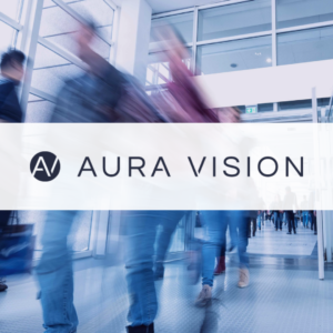 Footfall in UK real estate, with the Aura Vision logo overlaid, following the launch of their new, detailed footfall reporting system