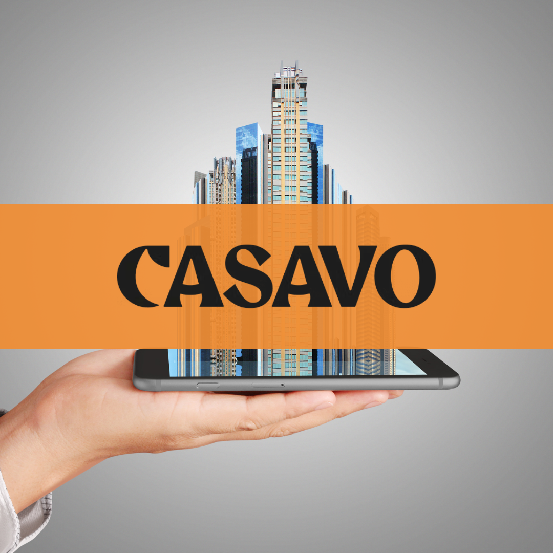 Real estate smart platform, with the Casavo logo overlaid, following their €20M raise