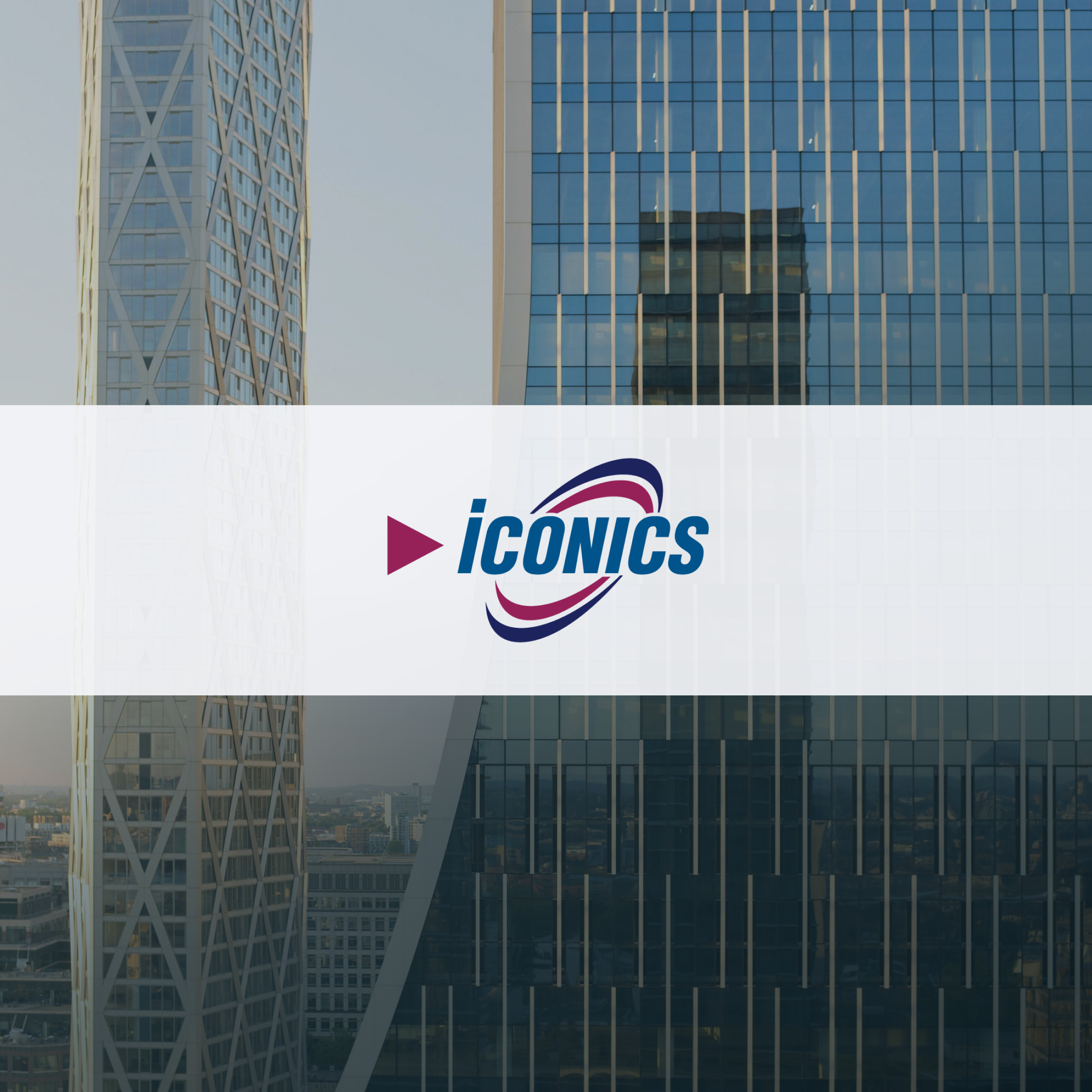 Smart building real estate with the ICONICS logo overlaid