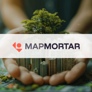 Sustainable real estate with the MapMortar logo overlaid