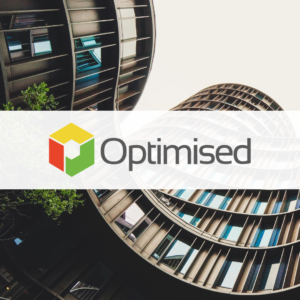 Optimised buildings with high energy efficiency and decarbonisation, with the Optimised Buildings logo overlaid