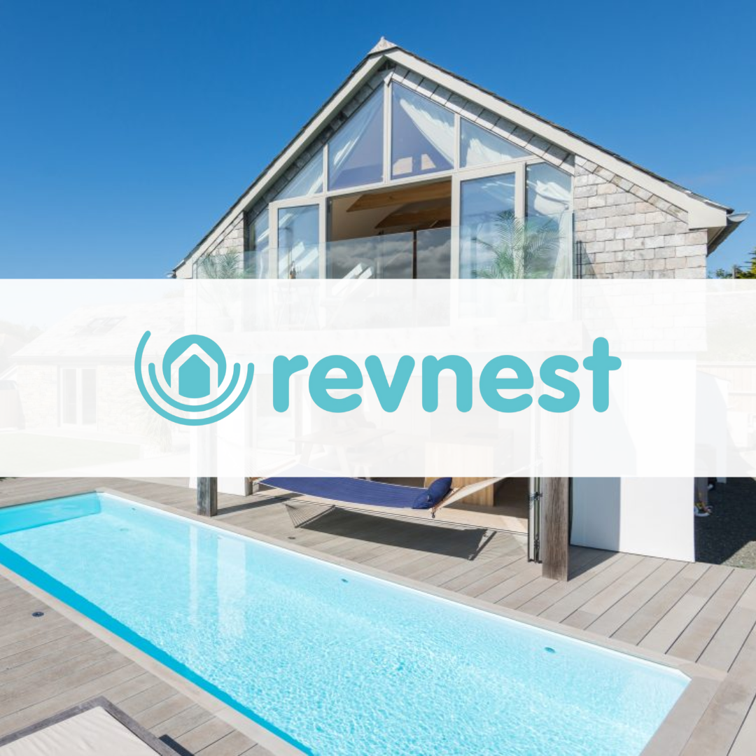 Vacation home, with the Revnest logo overlaid, following their acquisition of Hungry Robots