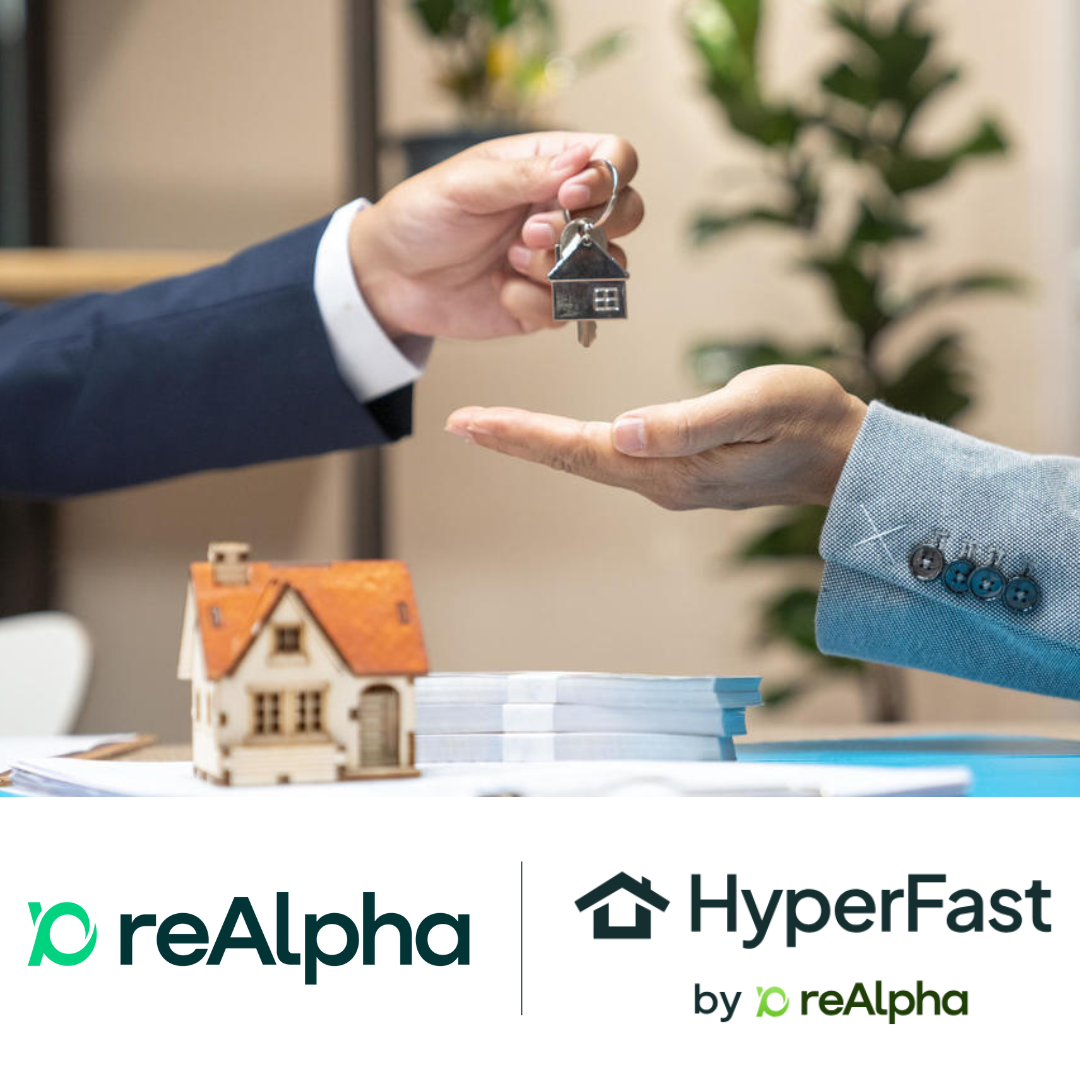 The homebuying process, with the reAlpha and HyperFast Title logos overlaid