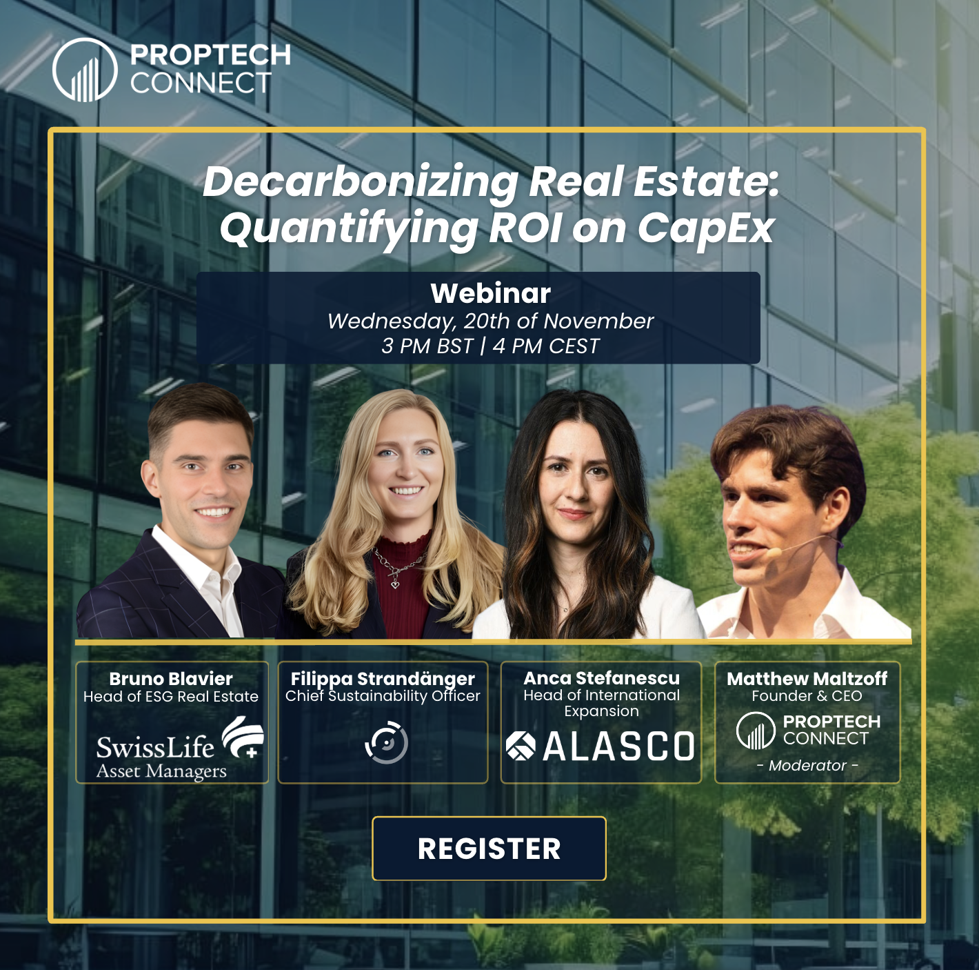 PropTech Connect Webinar: How to Quantify ROI on CapEx for Real Estate Decarbonization