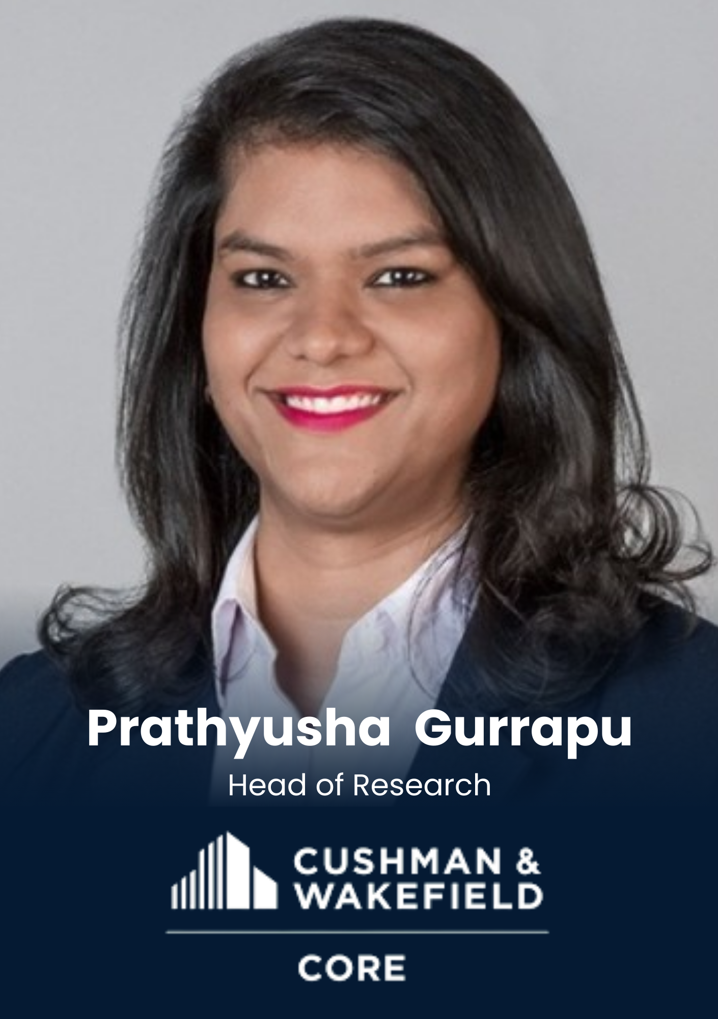 Prathyusha Gurrapu, Head of Research, Cushman & Wakefield CORE, , speaker profile at PropTech Connect.