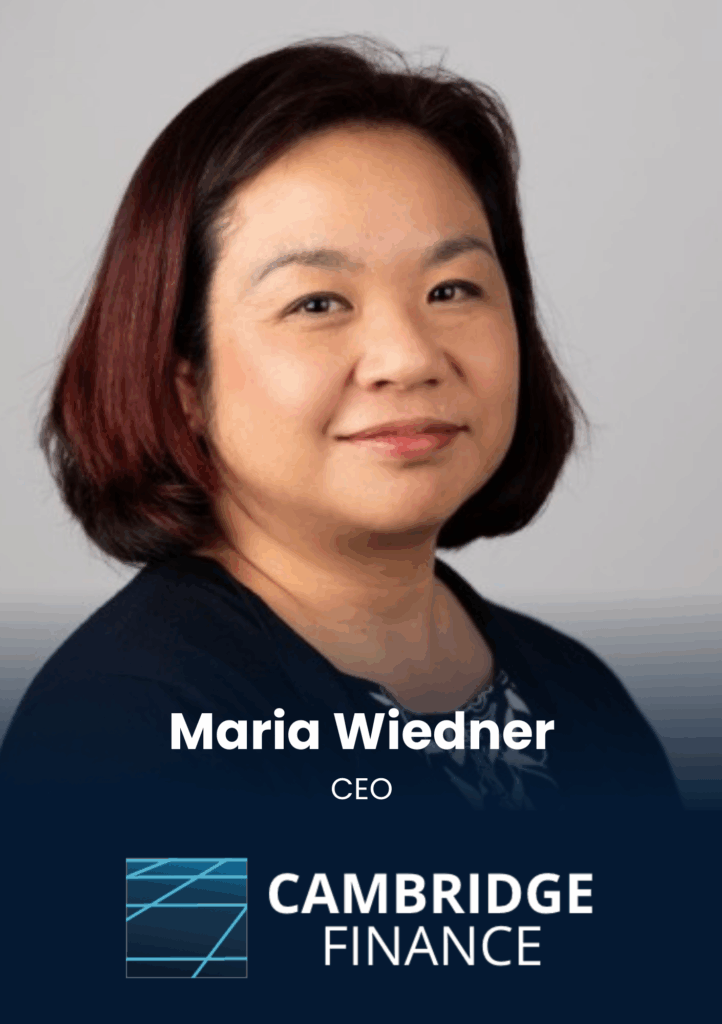 Maria Wiedner, CEO, Cambridge FinanceMaria Wiedner, CEO, Cambridge Finance