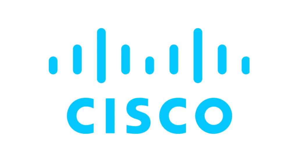 Cisco logo with blue vertical bars above the word Cisco