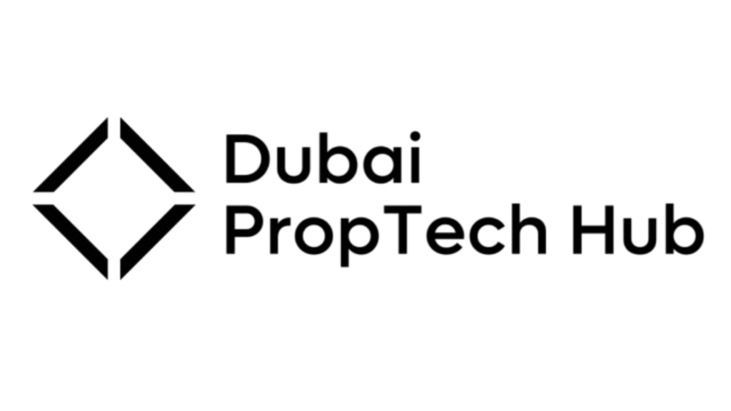 Dubai PropTech Hub logo featuring a black diamond-shaped icon to the left of the text