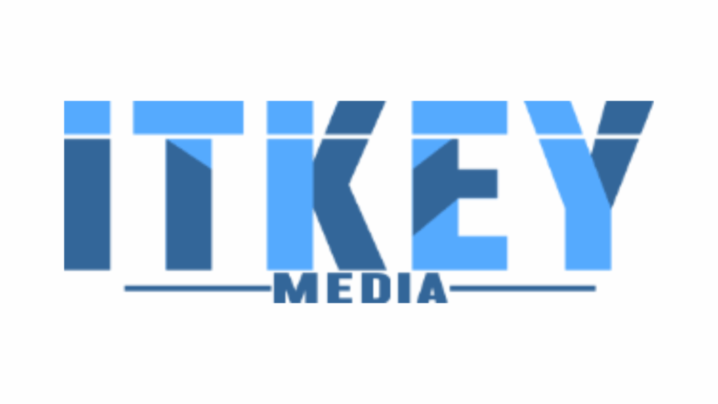 ITKEY MEDIA logo in blue geometric letters with 'MEDIA' beneath the wordmark.