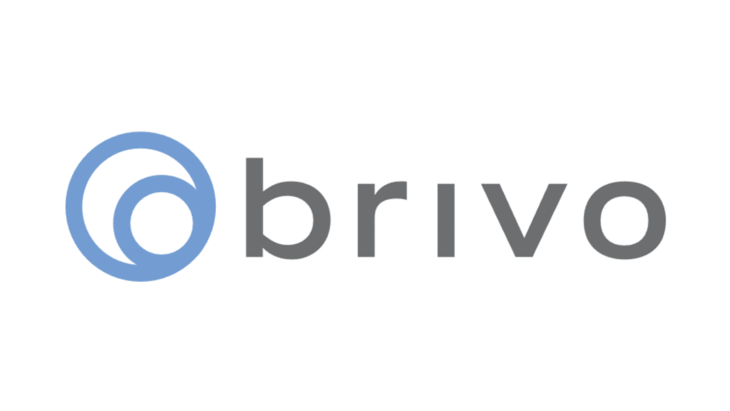 Brivo logo: blue circular emblem followed by the word 'brivo' in gray text.