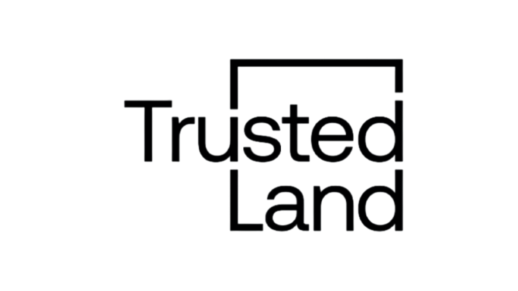 Text image showing the words 'Trusted' and 'Land' stacked, with a rectangular bracket around the word 'Trusted'.
