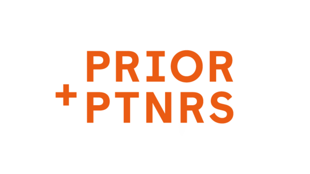 PRIOR + PNRS logo in orange text on white background