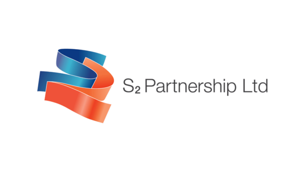 S2 Partnership Ltd logo with a blue and orange ribbon emblem beside the name