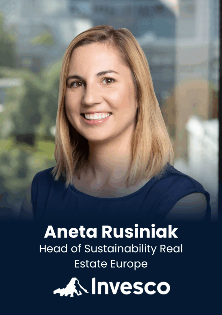 Portrait of Aneta Rusiniak, Head of Sustainability—Real Estate Europe at Invesco.