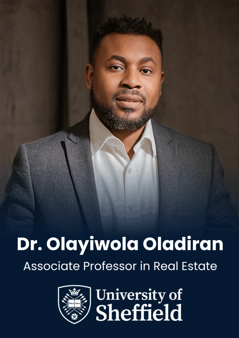 Dr. Olayiwola Oladiran, Professor of Real Estate, Author, University of Sheffield, speaker profile at PropTech Connect Europe 2026.