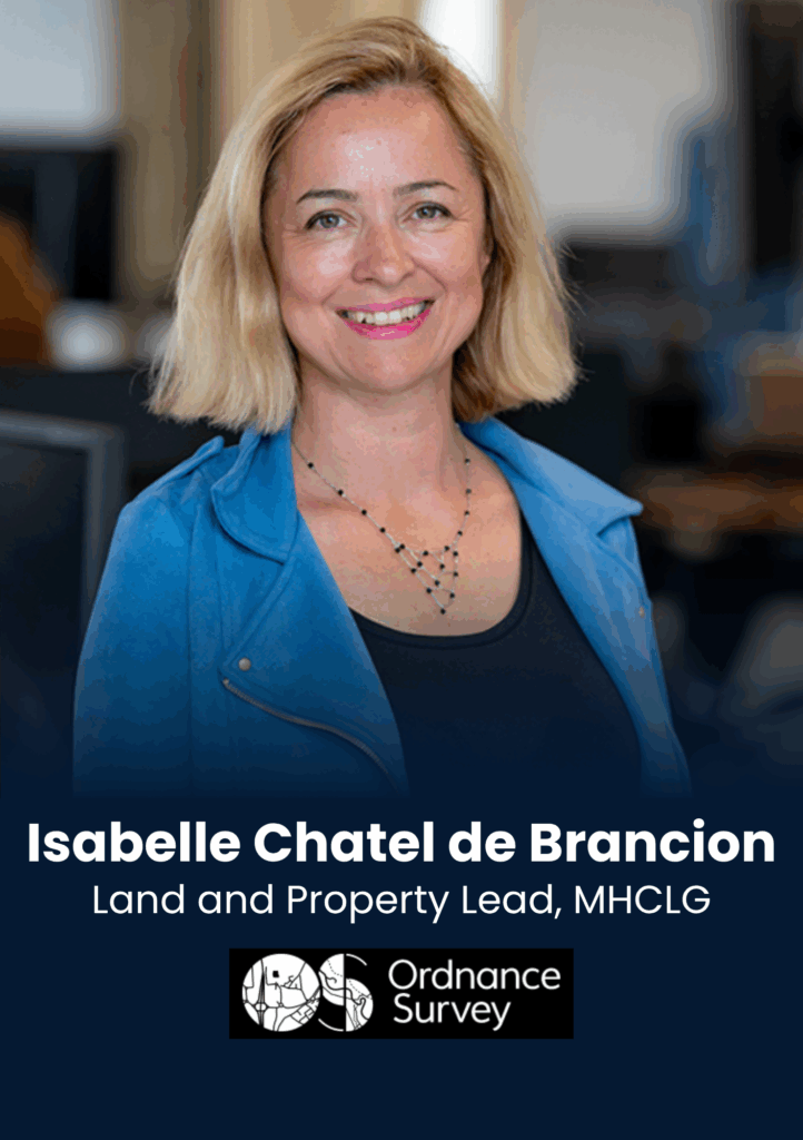 Portrait of Isabelle Chatel de Brancion, Land and Property Lead, MHCLG, smiling in a blue jacket., speaker profile at PropTech Europe 2026