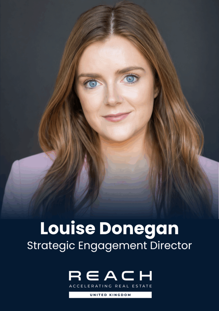 Head-and-shoulders portrait of Louise Donegan, Strategic Engagement Director, with Reach branding at the bottom.