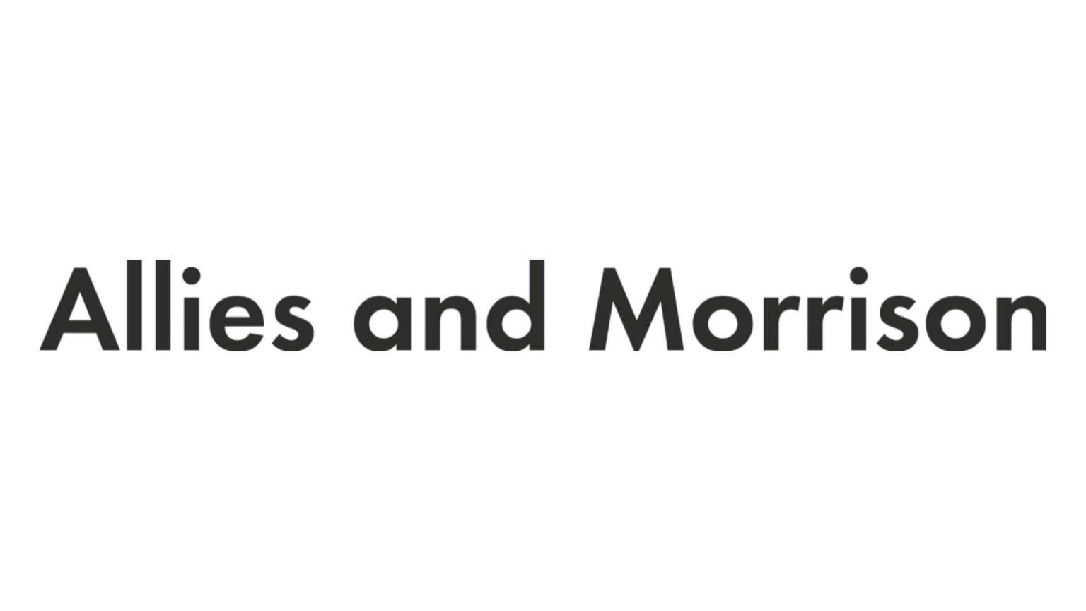 Logo showing the words 'Allies and Morrison' in bold black type on a white background.