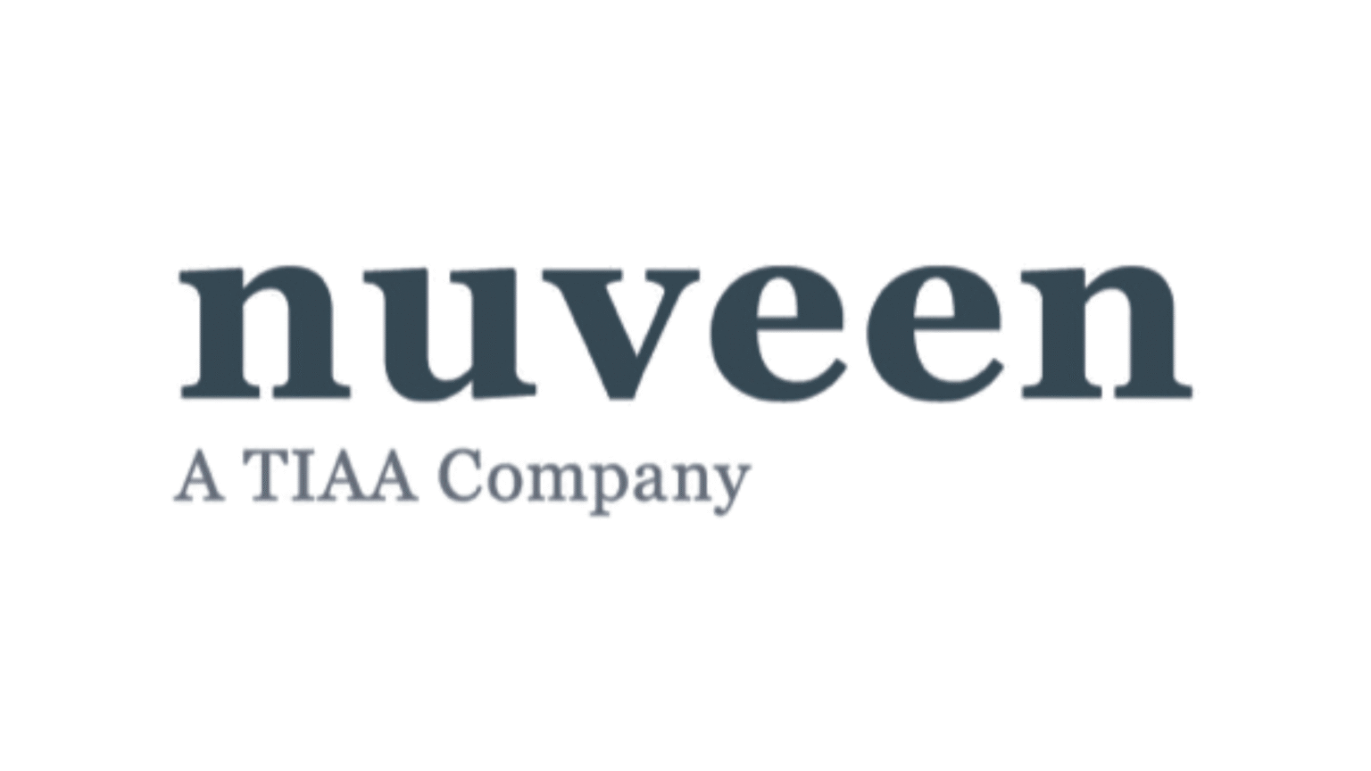 Nuveen logo in dark blue with the tagline 'A TIAA Company' beneath it.