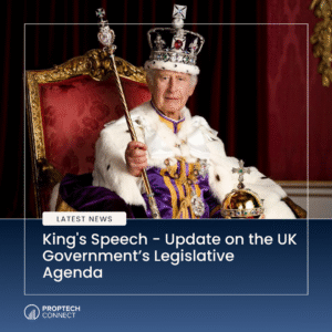 King on an ornate throne in regal robes holding a scepter; overlay reads ‘LATEST NEWS’ and the headline about the King’s Speech.