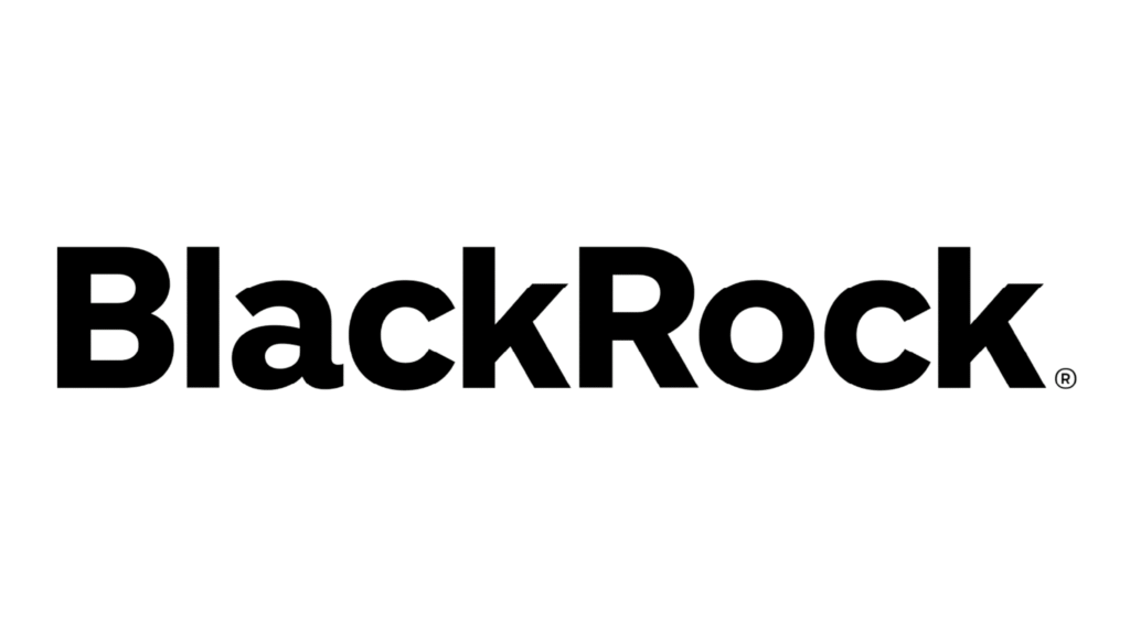 BlackRock logo in bold black type on white background that spells 'BlackRock' with a registered trademark symbol at the end.