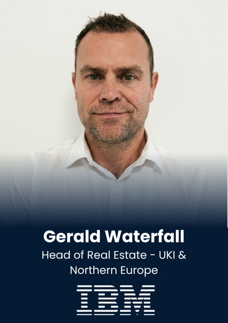Portrait of Gerald Waterfall, Head of Real Estate – UKI & Northern Europe, IBM (professional headshot)