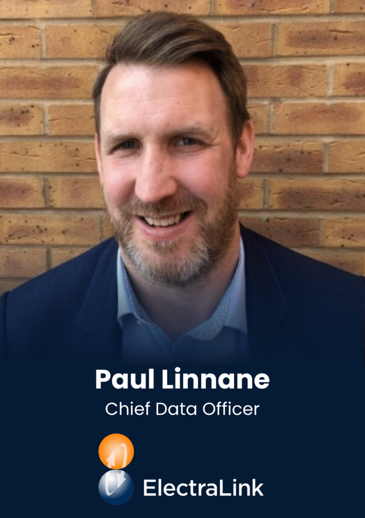 Portrait of Paul Linnane, Chief Data Officer, set against a dark banner with ElectricalLink branding and his name in bold text.