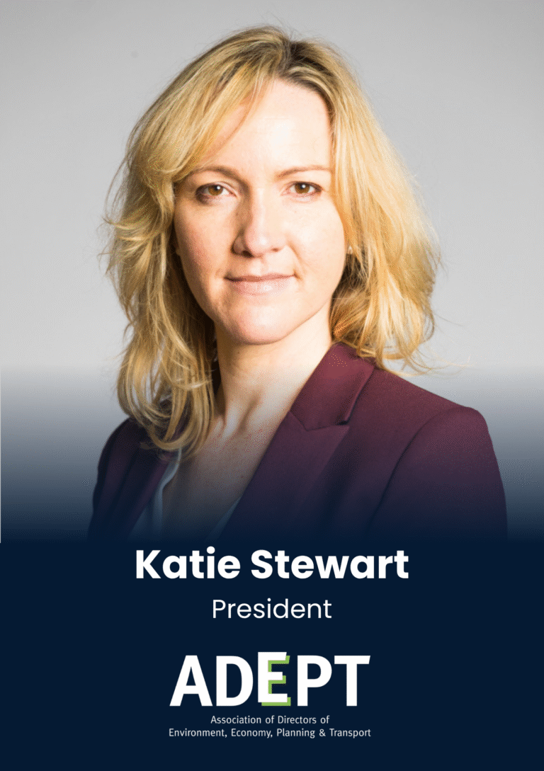 Portrait of Katie Stewart, President of ADEPT (Association of Directors of Environment, Economy, Planning & Transport).